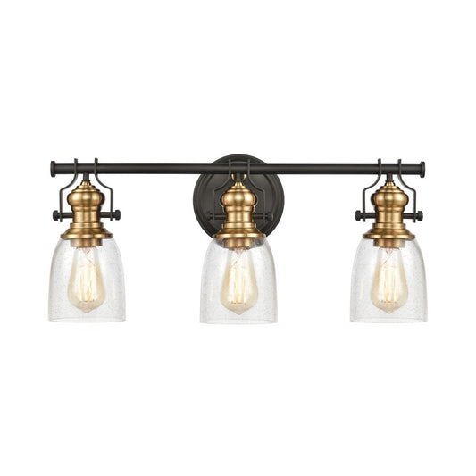Atlas Lighting Chadwick 23in 3-Light Vanity Light | Transitional Oil Rubbed Bronze and Clear Seeded Glass | Bathroom Vanity | Model WL11557-BZ