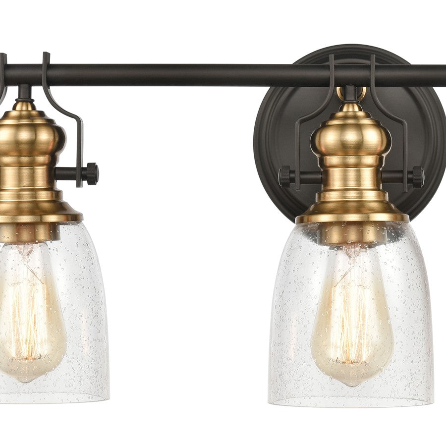 Atlas Lighting Chadwick 23in 3-Light Vanity Light | Transitional Oil Rubbed Bronze and Clear Seeded Glass | Bathroom Vanity | Model WL11557-BZ