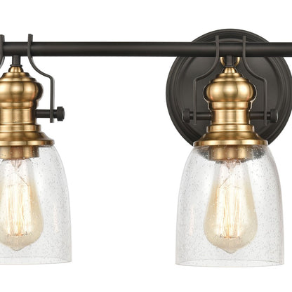 Atlas Lighting Chadwick 23in 3-Light Vanity Light | Transitional Oil Rubbed Bronze and Clear Seeded Glass | Bathroom Vanity | Model WL11557-BZ