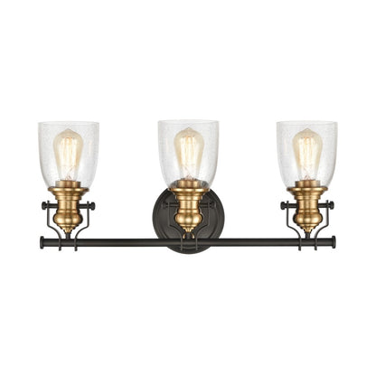 Atlas Lighting Chadwick 23in 3-Light Vanity Light | Transitional Oil Rubbed Bronze and Clear Seeded Glass | Bathroom Vanity | Model WL11557-BZ