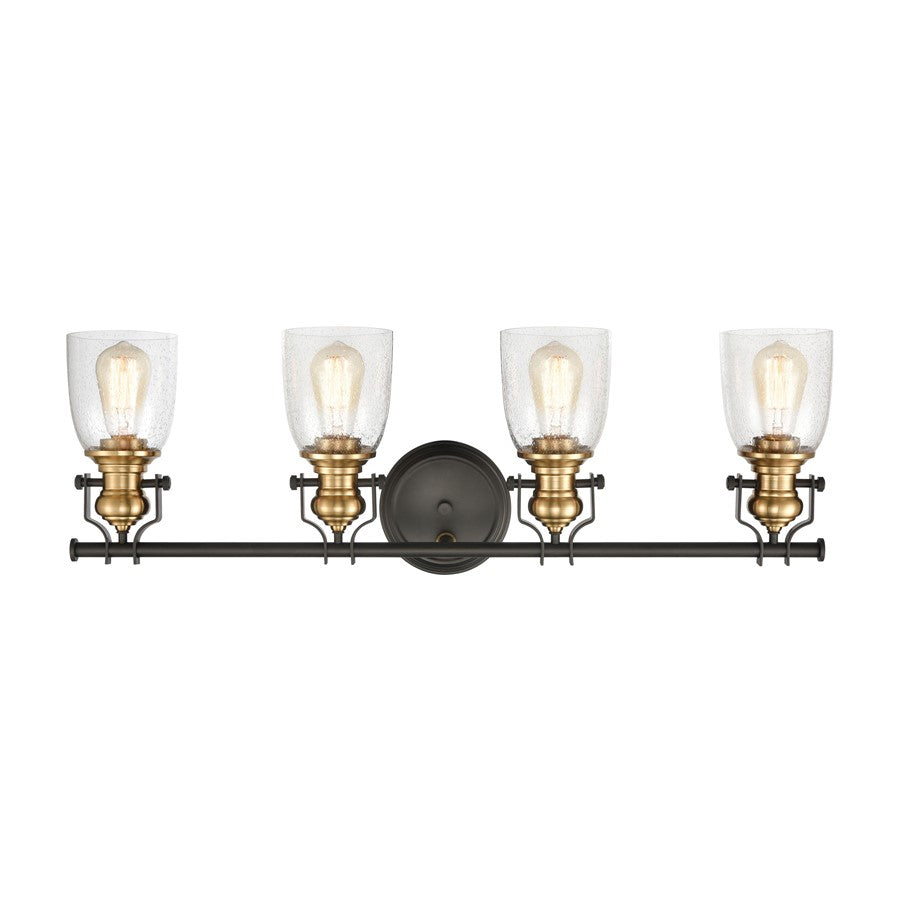Atlas Lighting Chadwick 32in 4-Light Vanity Light | Transitional Oil Rubbed Bronze and Clear Seeded Glass | Bathroom Vanity | Model WL11558-BZ