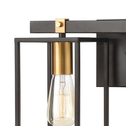 Atlas Lighting Cloe 16in 2-Light Vanity Light | Modern Matte Black and Brushed Brass Metal | Bathroom Vanity | 7 x 16 x 9 in | Model WL11570-BK