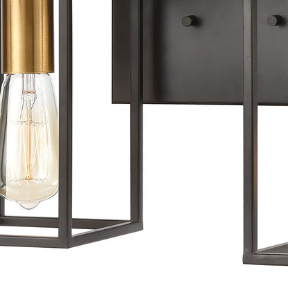 Atlas Lighting Cloe 16in 2-Light Vanity Light | Modern Matte Black and Brushed Brass Metal | Bathroom Vanity | 7 x 16 x 9 in | Model WL11570-BK