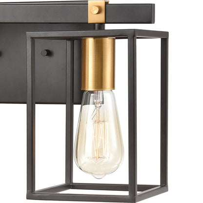 Atlas Lighting Cloe 16in 2-Light Vanity Light | Modern Matte Black and Brushed Brass Metal | Bathroom Vanity | 7 x 16 x 9 in | Model WL11570-BK