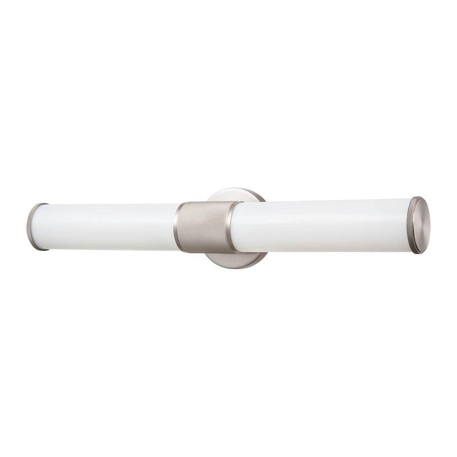Atlas Lighting Conduit 24in Integrated LED Vanity Light | Modern Matte Nickel and White Frosted Glass | Bathroom Vanity | Model WL11574-NK