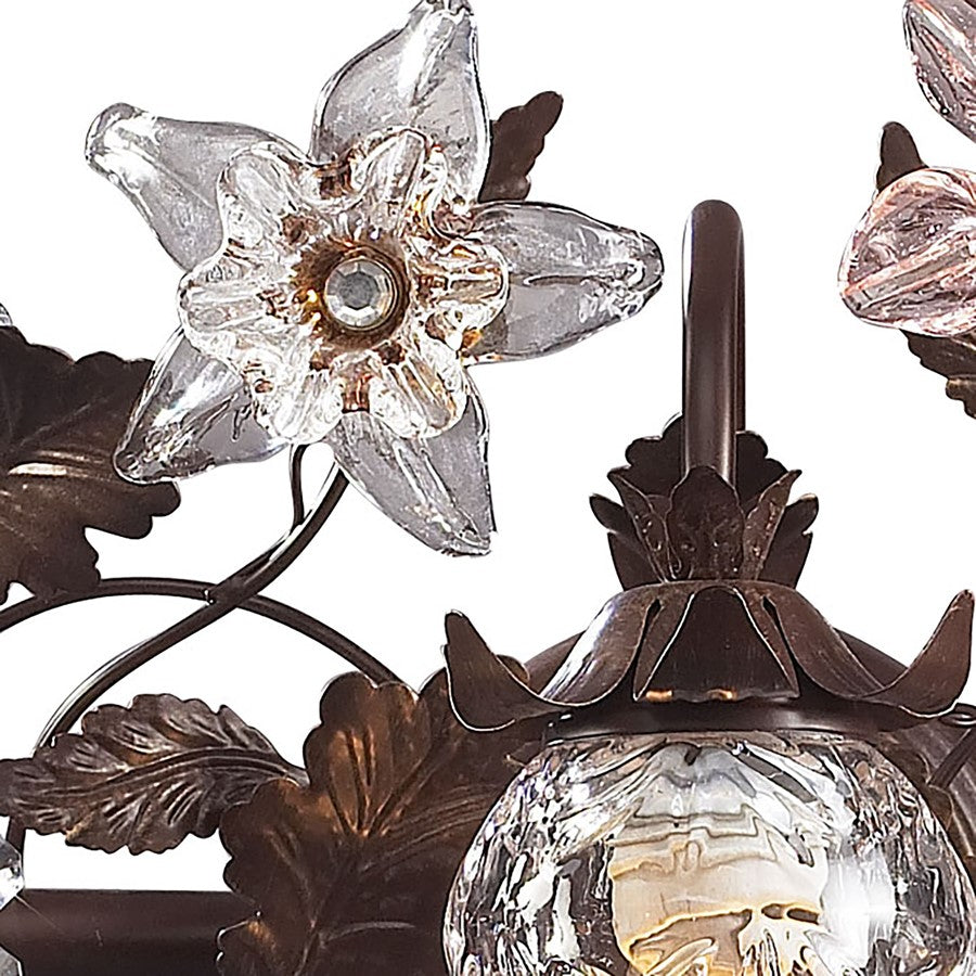 Atlas Lighting Cristallo Fiore 26in 3-Light Vanity Light | Traditional Bronze and Multicolor Crystal | Bathroom Vanity | Model WL11576-BZ