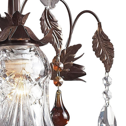 Atlas Lighting Cristallo Fiore 26in 3-Light Vanity Light | Traditional Bronze and Multicolor Crystal | Bathroom Vanity | Model WL11576-BZ