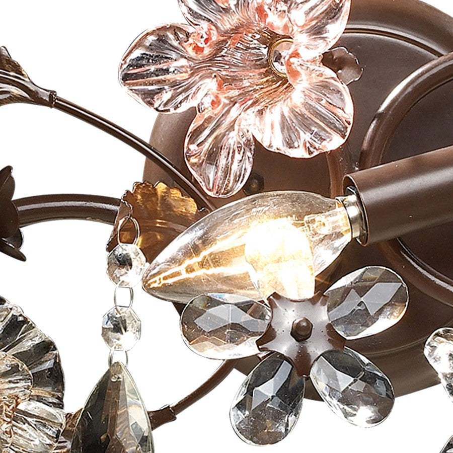Atlas Lighting Cristallo Fiore 30in 3-Light Vanity Light | Traditional Bronze and Multicolor Crystal | Bathroom Vanity | Model WL11577-BZ