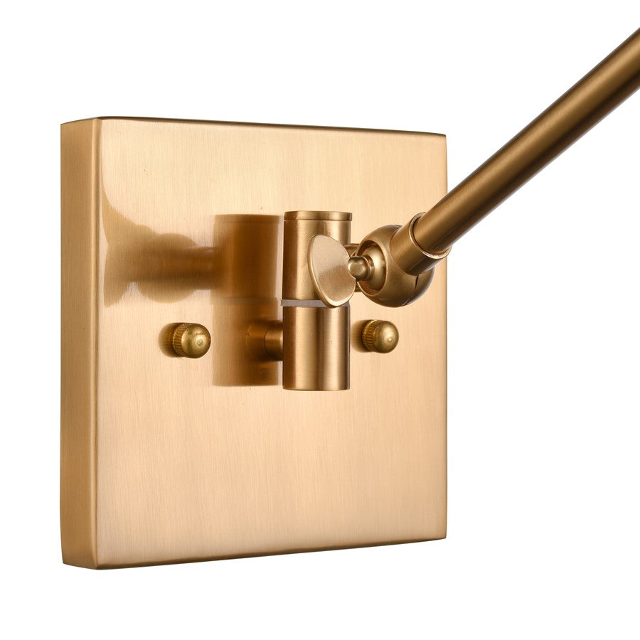 Atlas Lighting East Point 14in 1-Light Wall Sconce | Transitional Satin Brass and Clear Glass | Hallway & Bedroom | 6 x 17 x 14 in | Model WL11587-BS