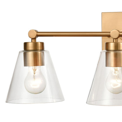 Atlas Lighting East Point 24in 3-Light Vanity Light | Transitional Satin Brass and Clear Glass | Bathroom Vanity | 8 x 24 x 10 in | Model WL11588-BS