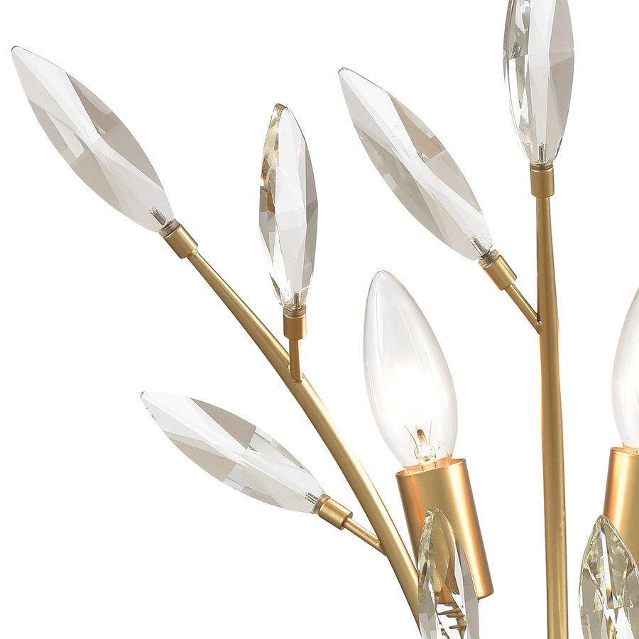 Atlas Flora Grace 20in 2-Light Wall Sconce | Traditional Champagne Gold and Clear Crystal | Bedroom & Hallway | 14 x 9 x 20 in | Model WL11608-GD
