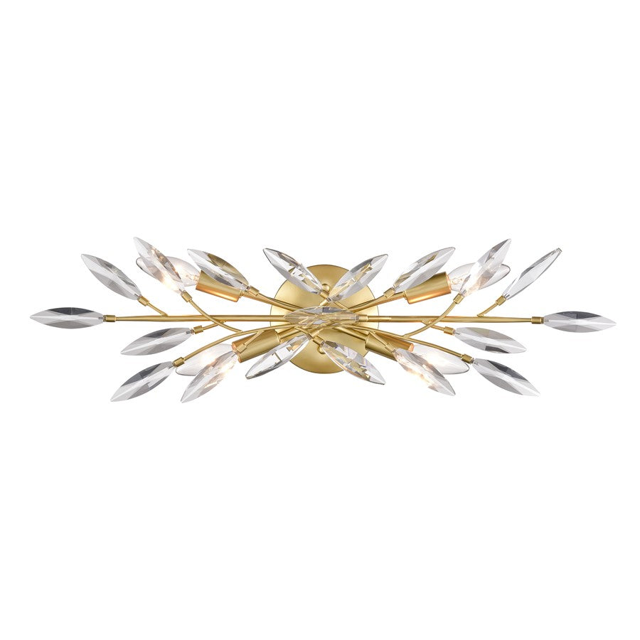Atlas Flora Grace 25in 4-Light Vanity Light | Traditional Champagne Gold and Clear Crystal | Bathroom & Powder Room | 25 x 5 x 7 in | Model WL11609-GD