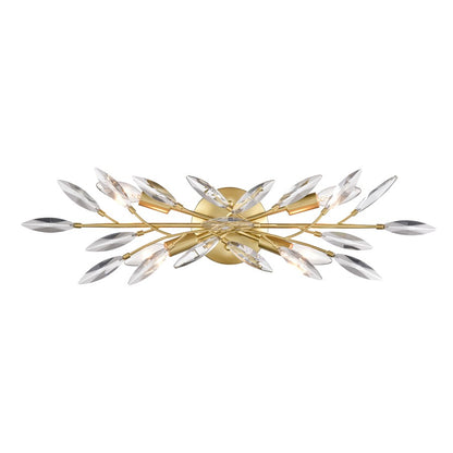 Atlas Flora Grace 25in 4-Light Vanity Light | Traditional Champagne Gold and Clear Crystal | Bathroom & Powder Room | 25 x 5 x 7 in | Model WL11609-GD