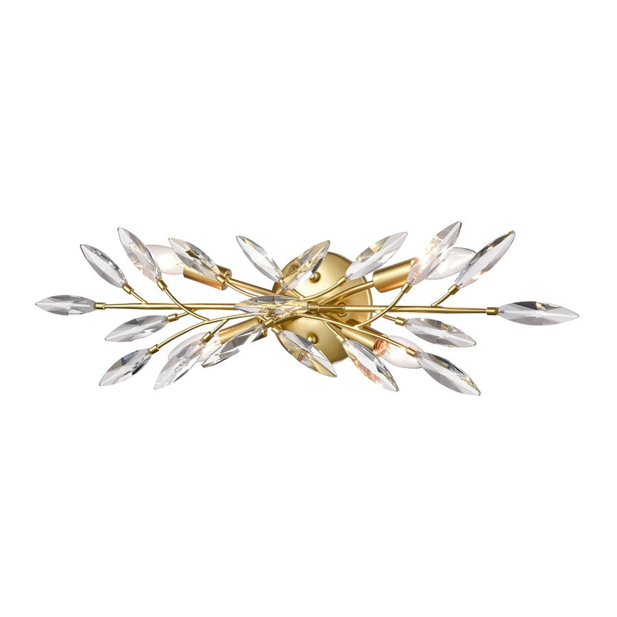 Atlas Flora Grace 25in 4-Light Vanity Light | Traditional Champagne Gold and Clear Crystal | Bathroom & Powder Room | 25 x 5 x 7 in | Model WL11609-GD