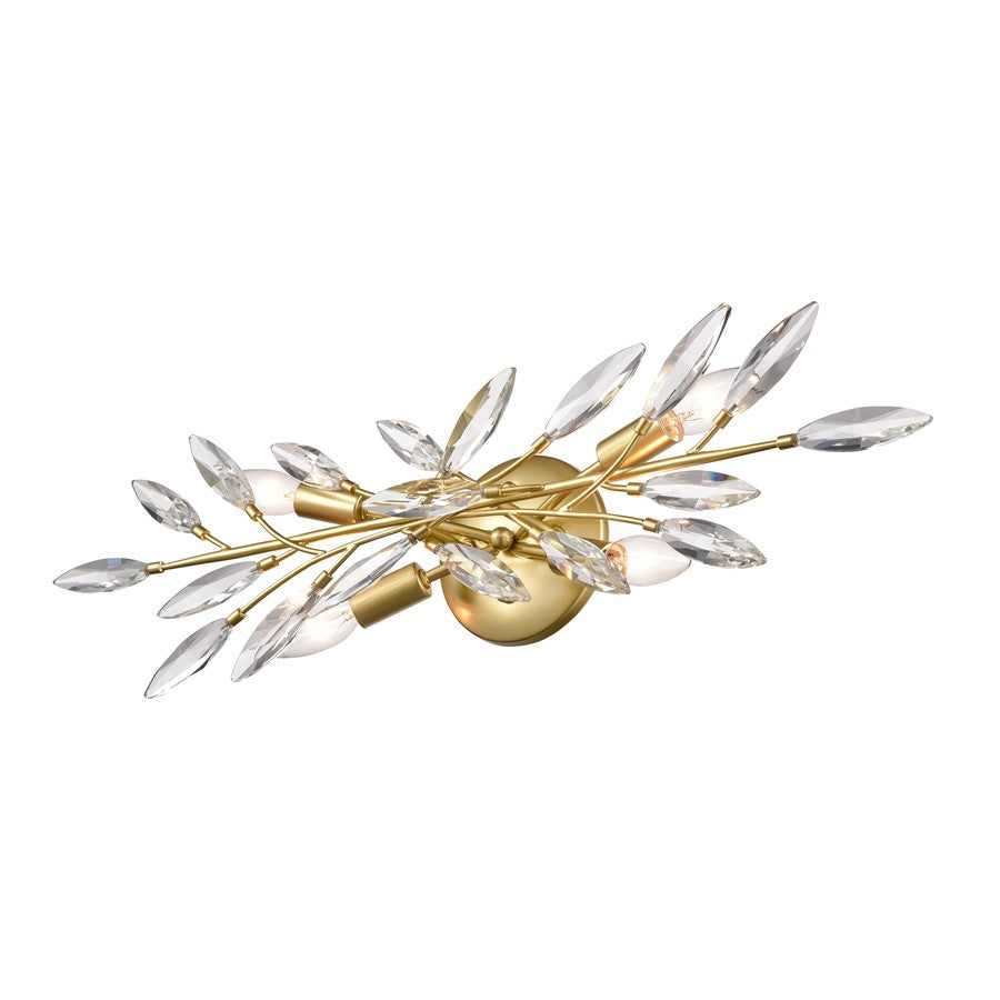 Atlas Flora Grace 25in 4-Light Vanity Light | Traditional Champagne Gold and Clear Crystal | Bathroom & Powder Room | 25 x 5 x 7 in | Model WL11609-GD