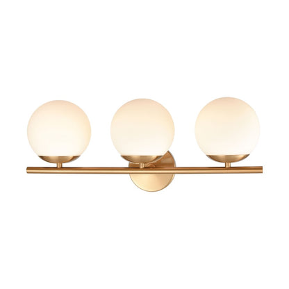 Atlas Lighting Hollywood Blvd 22in 3-Light Vanity Light | Satin Brass and White Frosted Glass | Bathroom Vanity | 8 x 22 x 9 in | Model WL11638-BS