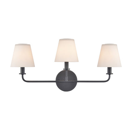 Atlas Lighting Hoyle 24'' Wide 3Lt Vanity Light, Matte Black/White - WL11642-BK