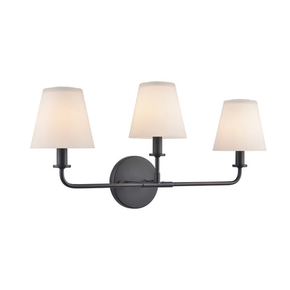 Atlas Lighting Hoyle 24'' Wide 3Lt Vanity Light, Matte Black/White