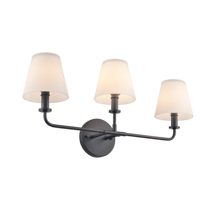 Atlas Lighting Hoyle 24'' Wide 3Lt Vanity Light, Matte Black/White