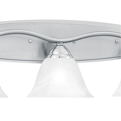 Atlas Lighting Prestige 45.5in 5-Light Vanity Light | Traditional Brushed Nickel and White Alabaster Glass | Bathroom | Model WL11681-NK