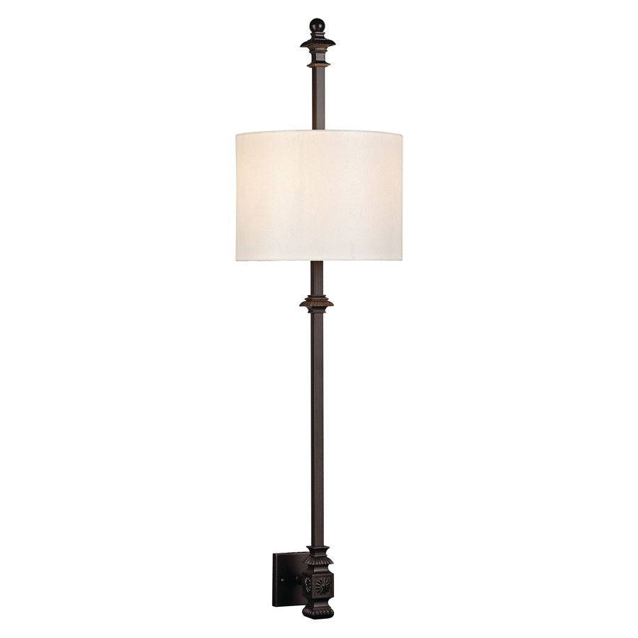 Atlas Lighting Torch 45in 2-Light Wall Sconce | Traditional Oil Rubbed Bronze and Beige Fabric Shade | Hallway & Living Room | Model WL11709-BZ