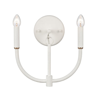Atlas Lighting Continuance 11in 2-Light Wall Sconce | Modern White Coral and Satin Brass Metal | Bedroom & Hallway Accent | Model WL11725-WH