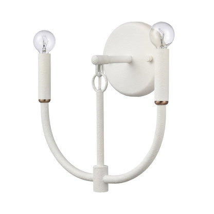 Atlas Lighting Continuance 11in 2-Light Wall Sconce | Modern White Coral and Satin Brass Metal | Bedroom & Hallway Accent | Model WL11725-WH