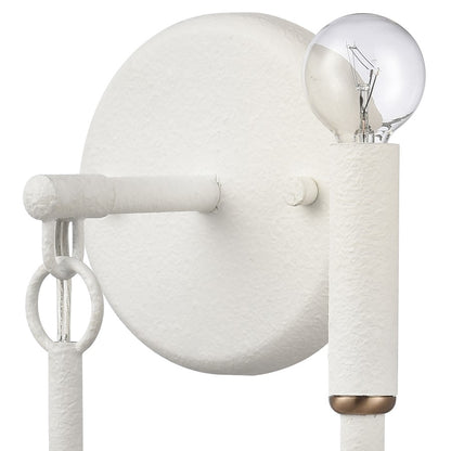Atlas Lighting Continuance 11in 2-Light Wall Sconce | Modern White Coral and Satin Brass Metal | Bedroom & Hallway Accent | Model WL11725-WH