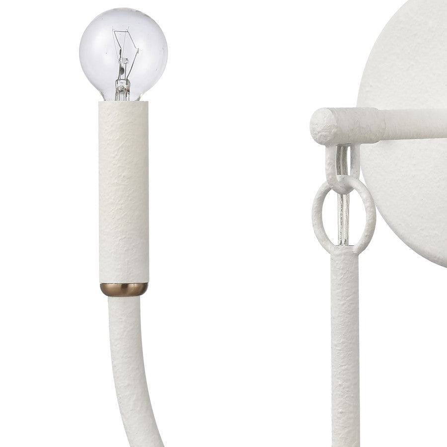 Atlas Lighting Continuance 11in 2-Light Wall Sconce | Modern White Coral and Satin Brass Metal | Bedroom & Hallway Accent | Model WL11725-WH