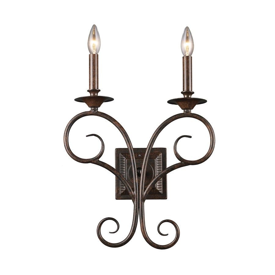 Atlas Lighting Gloucester 17.5in 2-Light Wall Sconce | Traditional Weathered Bronze Metal | Bedroom & Hallway Accent | Model WL11726-BZ