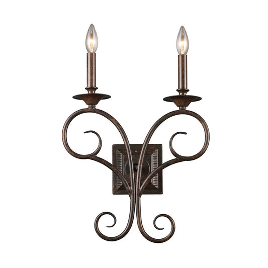 Atlas Lighting Gloucester 17.5in 2-Light Wall Sconce | Traditional Weathered Bronze Metal | Bedroom & Hallway Accent | Model WL11726-BZ