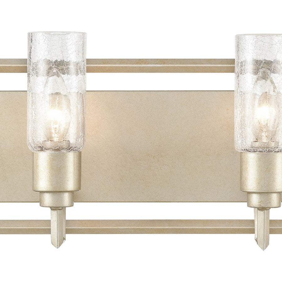 Atlas Lighting Cheswick 33in 4-Light Vanity Light | Transitional Aged Silver and Clear Crackle Glass | Bathroom Vanity | Model WL11729-SV