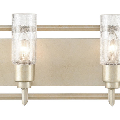 Atlas Lighting Cheswick 33in 4-Light Vanity Light | Transitional Aged Silver and Clear Crackle Glass | Bathroom Vanity | Model WL11729-SV