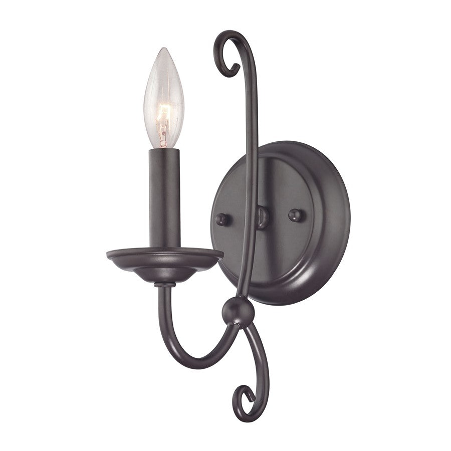 Atlas Lighting Montgomery 12in 1-Light Wall Sconce | Traditional Oil Rubbed Bronze Metal | Bathroom & Hallway Accent | Model WL11730-BZ