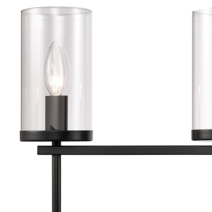 Atlas Lighting Oakland 32in 4-Light Vanity Light | Modern Black and Clear Glass | Bathroom Vanity | 32 x 6 x 12 in | Model WL11731-BK