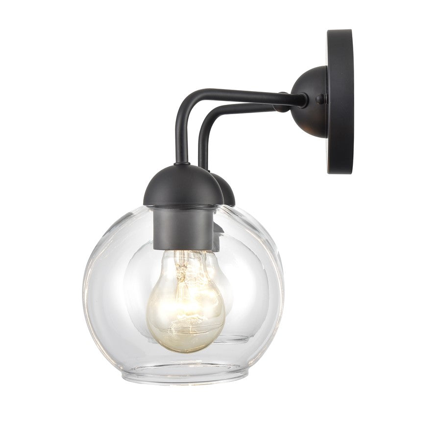 Atlas Lighting Soren 16in 2-Light Vanity Light | Matte Black and Clear Glass | Bathroom Vanity | 15.75 x 8.25 x 10.75 in | Model WL11733-BK