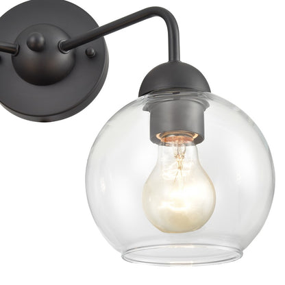 Atlas Lighting Soren 16in 2-Light Vanity Light | Matte Black and Clear Glass | Bathroom Vanity | 15.75 x 8.25 x 10.75 in | Model WL11733-BK