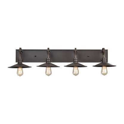 Atlas Lighting Spindle Wheel 42in 4-Light Vanity Light | Oil Rubbed Bronze | Bathroom Vanity | 42 x 11 x 8 in | Model WL11734-BZ