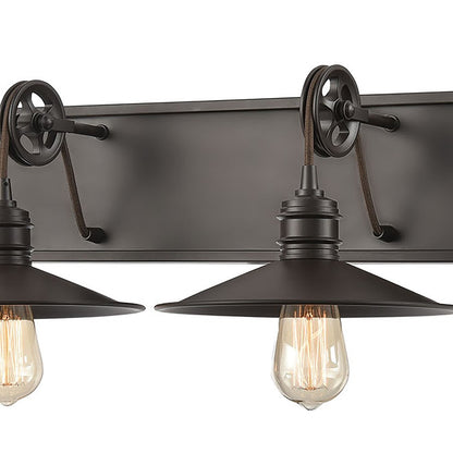 Atlas Lighting Spindle Wheel 42in 4-Light Vanity Light | Oil Rubbed Bronze | Bathroom Vanity | 42 x 11 x 8 in | Model WL11734-BZ