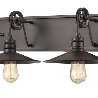 Atlas Lighting Spindle Wheel 42in 4-Light Vanity Light | Oil Rubbed Bronze | Bathroom Vanity | 42 x 11 x 8 in | Model WL11734-BZ