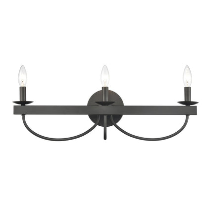 Atlas Lighting Williamson 24in 3-Light Vanity Light | Black | Bathroom Vanity | 24 x 5 x 8 in | Model WL11735-BK