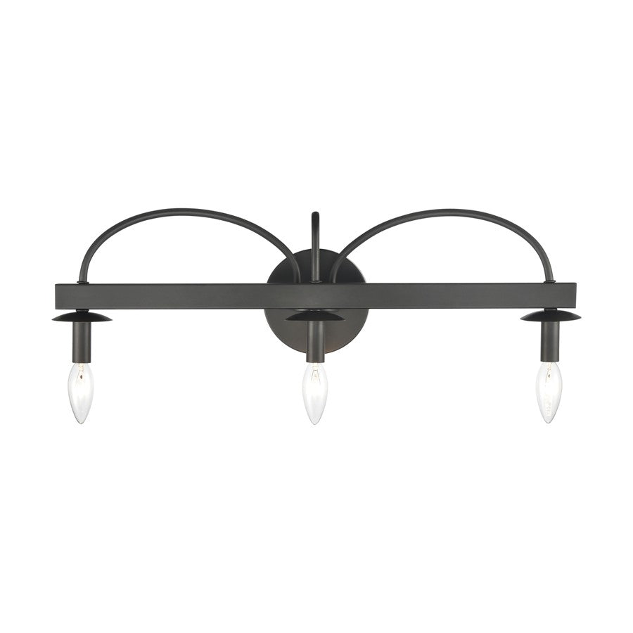 Atlas Lighting Williamson 24in 3-Light Vanity Light | Black | Bathroom Vanity | 24 x 5 x 8 in | Model WL11735-BK