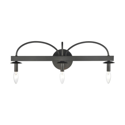 Atlas Lighting Williamson 24in 3-Light Vanity Light | Black | Bathroom Vanity | 24 x 5 x 8 in | Model WL11735-BK