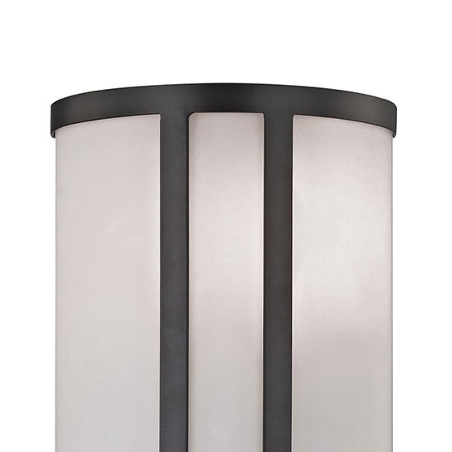 Atlas Lighting Bella 8in 2-Light Vanity Light | Modern Oil Rubbed Bronze and White Frosted Glass | Bathroom Vanity | 8 x 4 x 14 in | Model WL11742-BZ