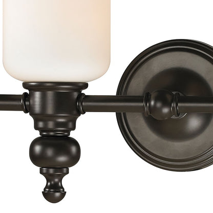 Atlas Lighting Bristol Way 29in 4-Light Vanity Light | Traditional Oil Rubbed Bronze and White Glass | Bathroom Vanity | Model WL11743-BZ