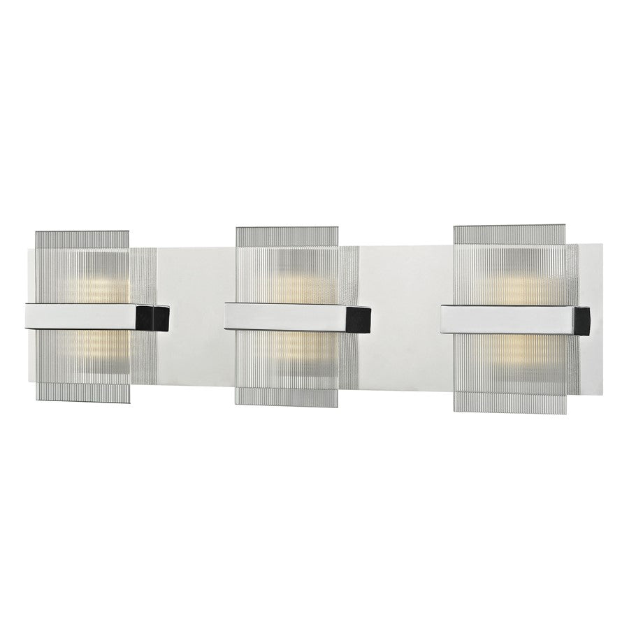 Atlas Lighting Desiree 21in 1-Light Vanity Light | Modern Polished Chrome and Clear Textured Glass | Bathroom Vanity | Model WL11749-CH