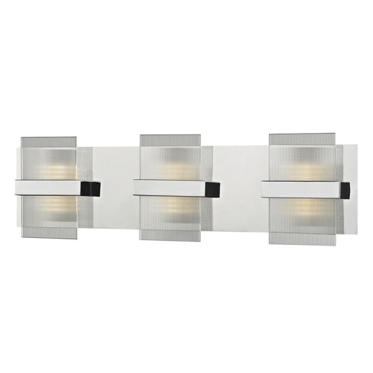 Atlas Lighting Desiree 21in 1-Light Vanity Light | Modern Polished Chrome and Clear Textured Glass | Bathroom Vanity | Model WL11749-CH