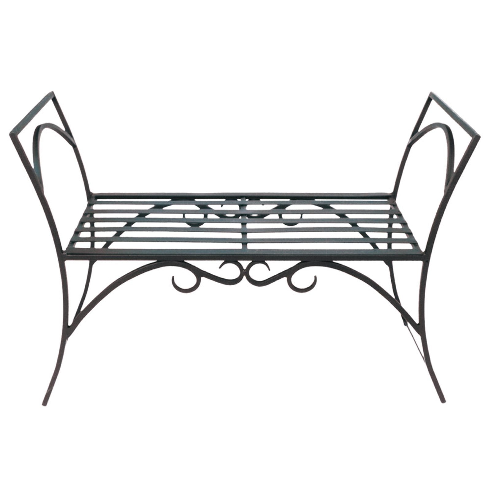 ACHLA Arbor Bench 41in Wrought Iron Black | Outdoor Garden & Patio Backless Bench | 41 x 16 x 28 in | Model AR-01