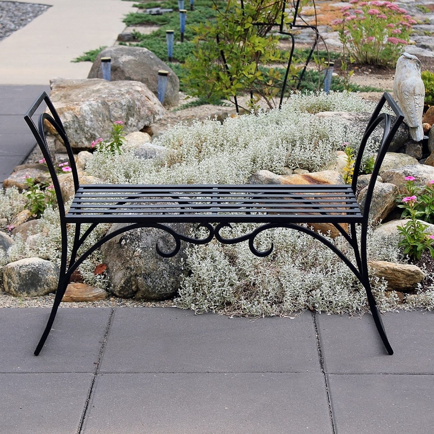 ACHLA Arbor Bench 41in Wrought Iron Black | Outdoor Garden & Patio Backless Bench | 41 x 16 x 28 in | Model AR-01