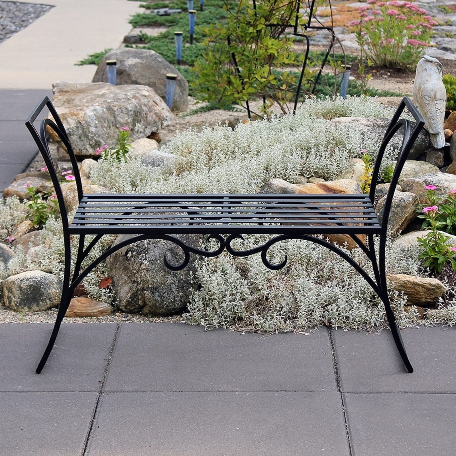 ACHLA Arbor Bench 41in Wrought Iron Black | Outdoor Garden & Patio Backless Bench | 41 x 16 x 28 in | Model AR-01